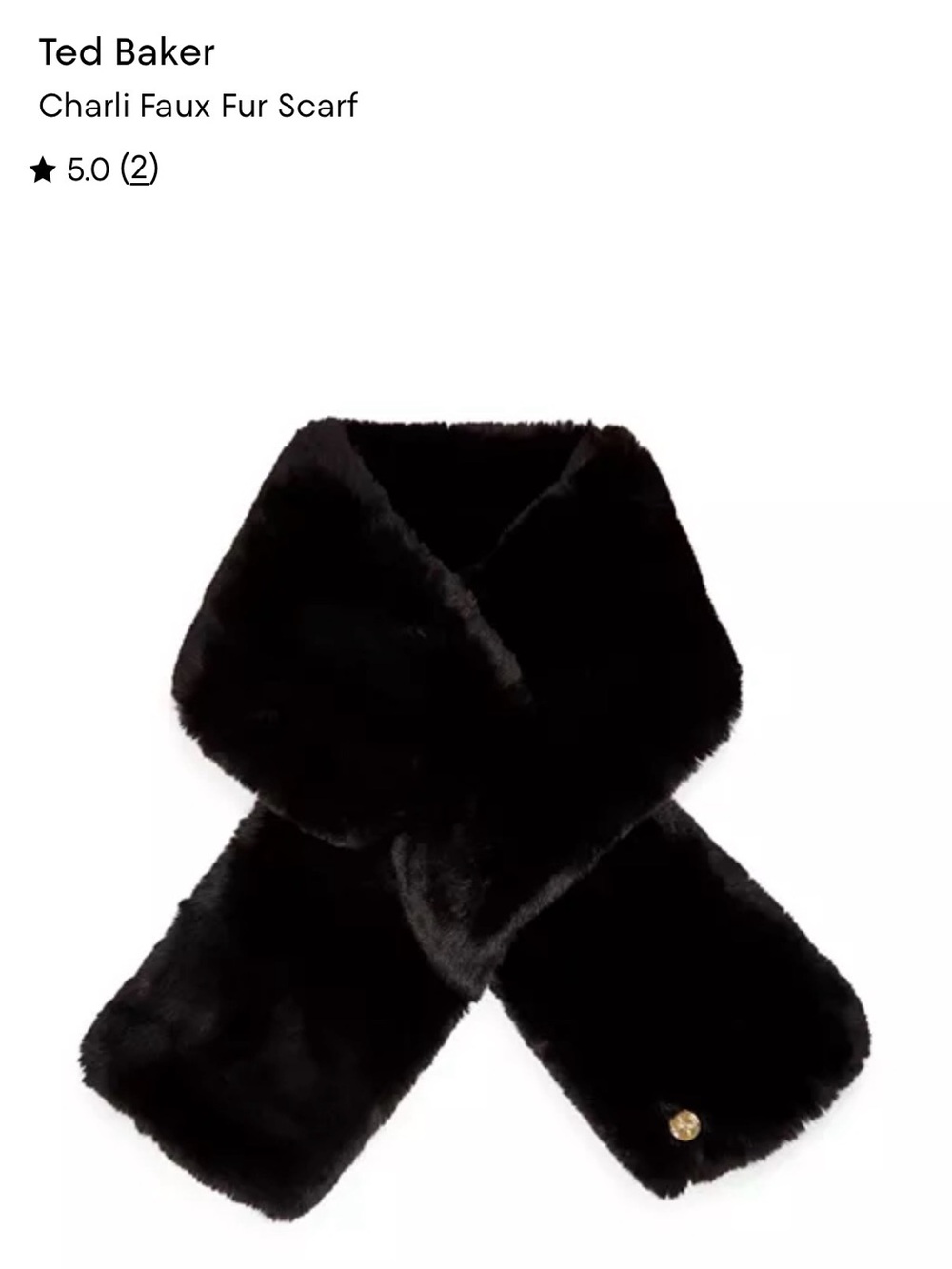 Ted Baker Black Faux Fur Infinity Scarf